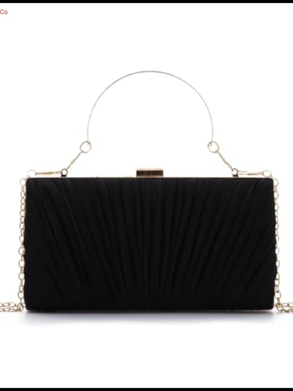 Womens Pleated Evening Clutch with Chain Convertible Crossbody Bag